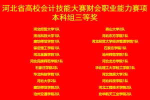 经济管理学院学生在2024年河北省高校会计技能大赛-财会职业能力赛项获河北省三等奖